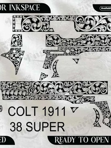 COLT 1911 GOVT. 38 Super Design,lasercut,laserengraving,fiberlaser,engravingfiles $40.00