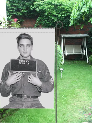 Elvis MugShot Garden Flag (Two Sides Printing, without Flagpole) $30.00