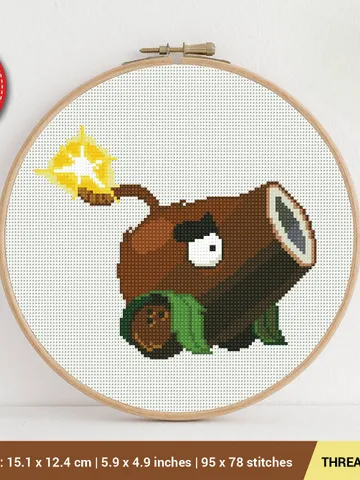 Coconut Cannon Plants vs Zombies Cross stitch pattern | Embroidery Pattern | Instant Download |Embroidery Designs $6.80