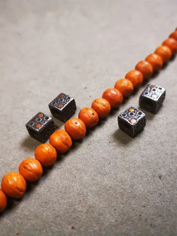 Gandhanra Handmade Tibetan Mala Spacer Beads,Cold Iron Dice Marker Beads for Prayer Beads Necklace Accessories,0.3" × 0.3" $19.99