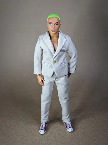 Classic beige suit for 12-inch fashion male dolls $95.00