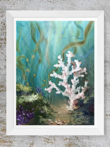 Coral Reef Painting Underwater Art Sea Life Original Painting Ocean Wall Art $154.31