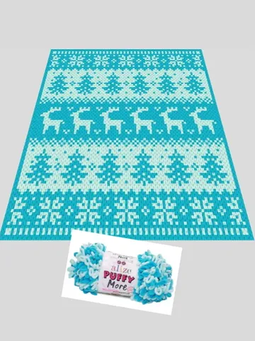 Winter Fairy-Loop yarn Finger knitted blanket pattern $6.50