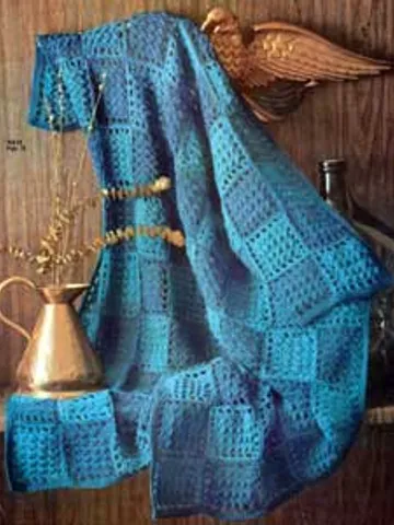 Crochet Pattern Vintage Afghan Two Tone Digital Download PDF $1.90