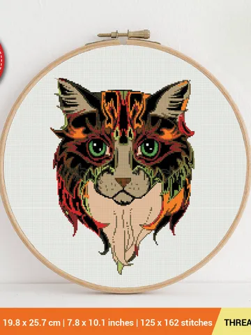 Cat Cross stitch pattern | Embroidery Pattern | Instant Download | Embroidery Designs $6.80