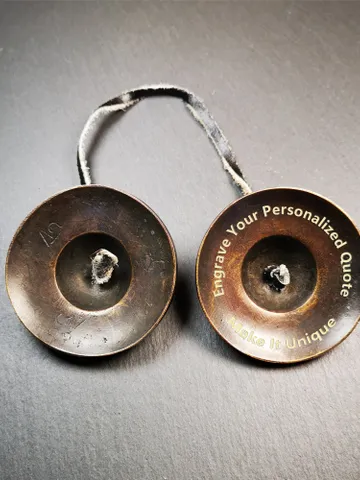 Gandhanra Customized Engrave Tibetan Cymbals,6.5cm Tingsha Bell,Buddhism Ritual Implement,Handmade in Nepal,Dark Color $19.99
