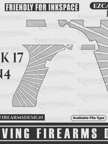 Glock17 Gen4 Stippling Pattern,pistol laser engraving,laser cut,san judas,laserengraving,stippling pattern $29.99
