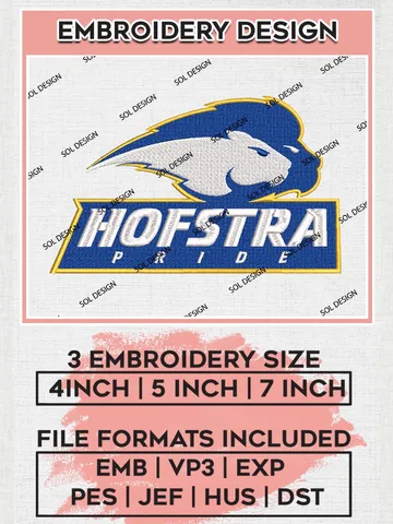 NCAA Hofstra Pride Team Mascot Logo Machine Embroidery Design, NCAA Hofstra Pride Team Design Design files, NCAA Team Embroidery Designs, NCAA Machine Embroidery Designs, Digital Download $6.99