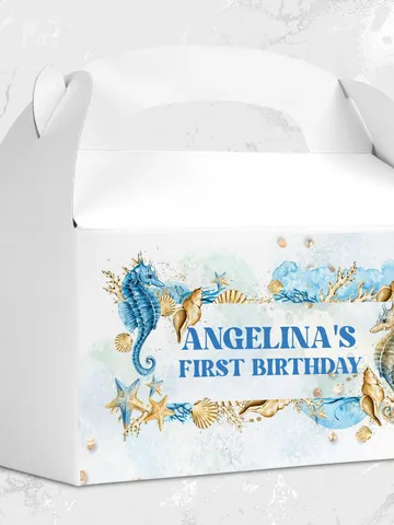 Editable Gable Box ONEder the Sea First Birthday Label; Under the Sea Party; Ocean Party Birthday Template Instant Download; SE1 $10.45