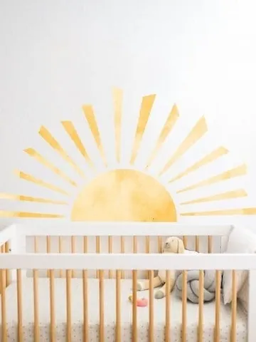 Sun Wall Decal - Sun Wall Sticker , Hand Drawn Sun Decal, Boho Decor h168 $38.99
