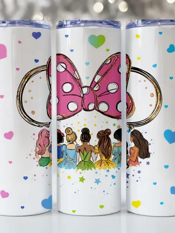 All princess Watercolor Princess PNG, Princess Skinny Tumbler Sublimation Designs, Princess Tumbler Wrap, 20 oz Wrap Tumbler Design $4.00
