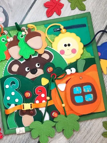 Autumn Quiet book pattern PDF & Tutorial pages, Felt book pattern svg, Quiet book ideas, Sensory toys, Pdf felt sewing pattern for toddler $13.64