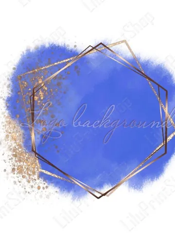 Blue Watercolor logo png, Blue Logo Background Png Blue and gold confetti logo design . digital instant download $2.85
