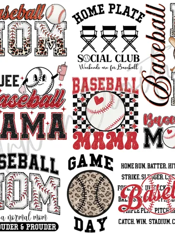 Baseball Bundle PNG, Glitter Baseball PNG, Baseball Mom Shirt Design,Boujee Baseball PNG, Baseball Mama Png, Sublimation Design $5.94