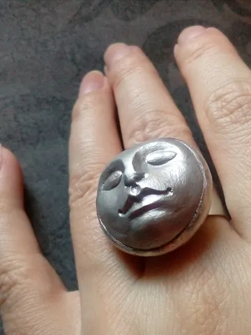 Moon ring, face ring, moon Goddess ring, Halloween ring, witchy ring, Samhein ring, Head ring $30.00
