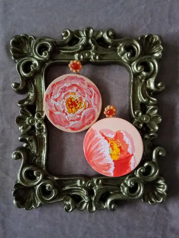 "Pink peony" earrings $115.00