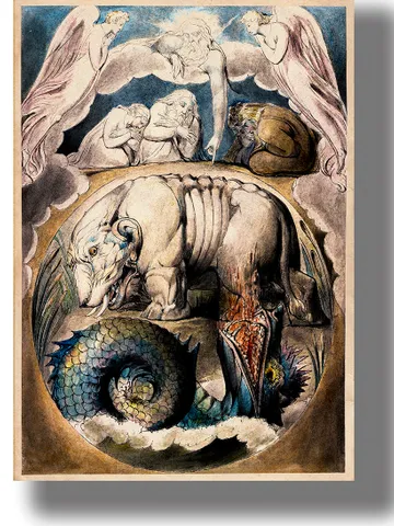 Behemoth and Leviathan. William Blake artwork. $21.00