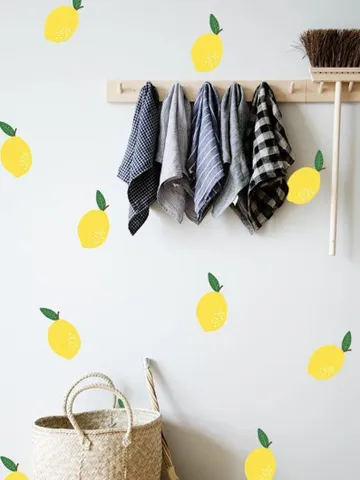 Lemon Wall Decals - Lemon Sticker, Hand Drawn Decal, Kitchen Wall Sticker, Modern Decals, Nursery Decor, Kids Decals, Scandinavian Decor h85 $36.99