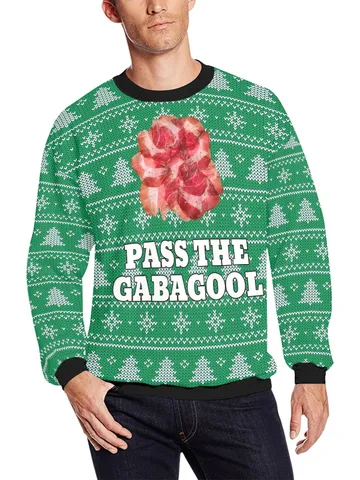 Pass The Gabagool Christmas Ugly Sweater $48.00