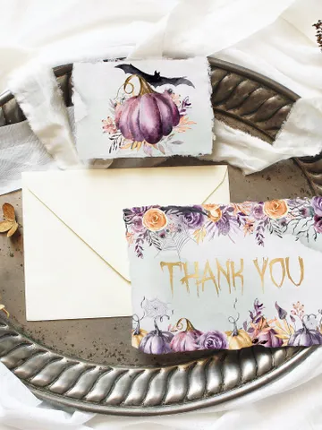 Editable Ghost Thank you card; Printable Baby shower thank you card; Halloween Party Decoration; Little boo is almost due baby shower; FLH60 $10.45