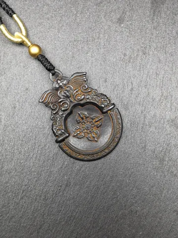 Gandhanra Antique Tibetan Buddhism Cross Vajra Amulet with Garuda Kirtimukha - Unique Thokcha Pendant Protective Charm $89.99