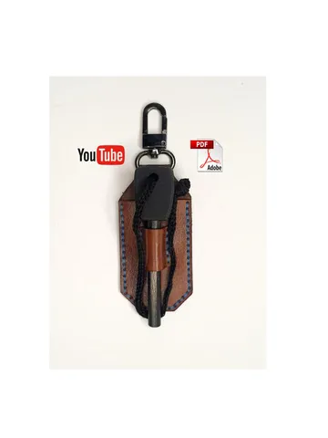 Ferro Rod Leather Pouch Pattern | Digital Download - Fire Starter Holder PDF Template | DIY Bushcraft Leathercraft Design, easy and simple $6.00