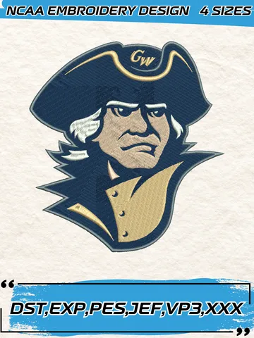 George Washington Colonials Logo Embroidery Design,NCAA Logo Embroidery Design,Machine Embroidery Design File,4 Sizes, Digital Download $4.99