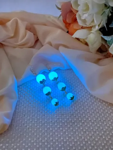 Earrings glow in the dark. Handmade jewelry. $25.00