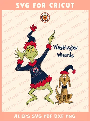 NBA Washington Wizards x Grinch Svg Files, Grinch Svg Designs, NBA Washington Wizards Team SVG for cricut, Basketball Team Svg Files for Cricut, Png, Dxf, Digital Download