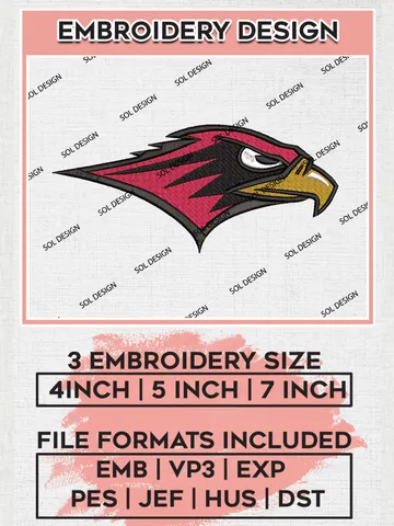 NCAA Seattle U Redhawks Mascot Logo Embroidery Designs, NCAA Logo Machine Embroidery Files, NCAA Seattle U Logo, NCAA Embroidery Designs, Machine Embroidery Designs, Digital Download $6.99