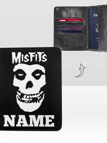 Misfits Passport Cover Custom NAME, Passport Holder High-Grade Microfiber Leather $36.00