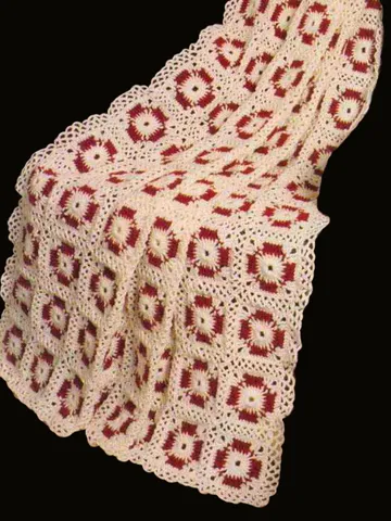 Touch of Burgundy Afghan Vintage Crochet Pattern 235 $2.50