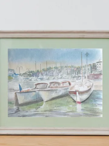 Yahts wall art hand painted modern watercolour painting $53.00