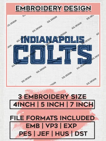 NFL Indianapolis Colts Wordmark Logo Embroidery Designs, NFL Colts, NFL Embroidery Designs, NFL Indianapolis Colts Machine Embroidery Design, Digital Download