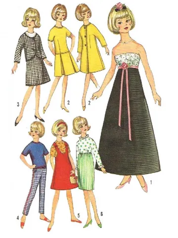 Copy Simplicity 6244 Vintage Dolls Sewing Pattern Wardrobe Clothes for Dolls 12" Digital Download PDF $2.50