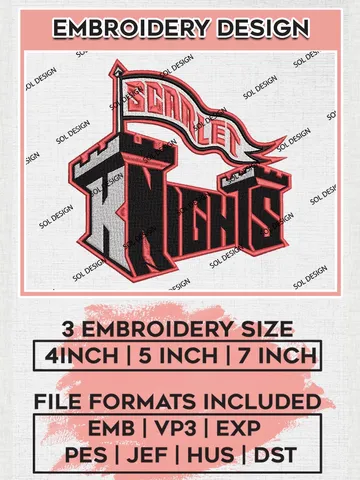 NCAA Scarlet Knights Team Logo Machine Embroidery Design, NCAA Rutgers Scarlet Knights Team Design Design files, NCAA Team Embroidery Designs, NCAA Machine Embroidery Designs, Digital Download $6.99