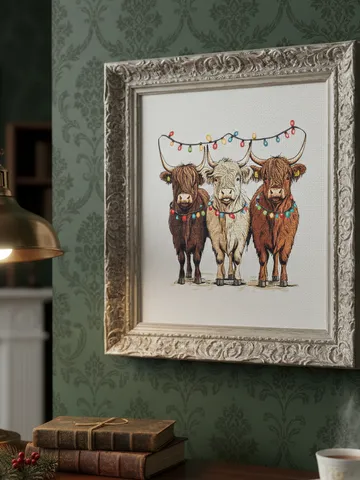 Highland Christmas Cows Cross Stitch Pattern $7.49