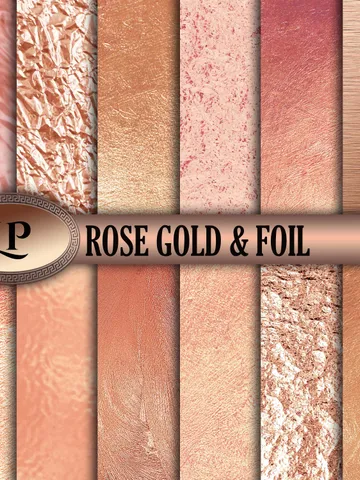 Rose gold background Coral foil digital papers, metallic texture digital printable jpg Instant download $4.07