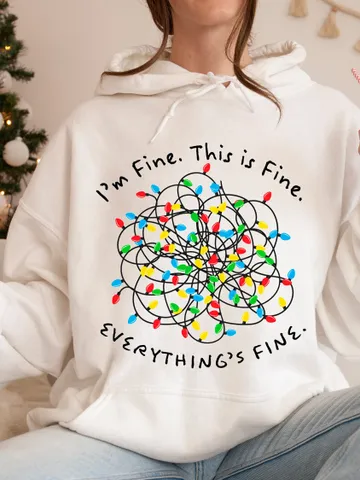Im Fine Everything Is Fine, Funny Christmas Svg, PNG, Christmas Lights PNG, PNG Digital Design, Trendy Overstimulated png $4.56