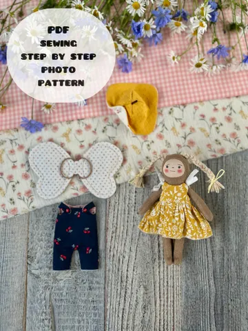 7.5”/19 cm Butterfly Doll with Clothes step-by-step
SEWING PATTERN
