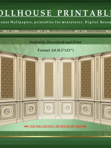 Wallpapers- Set 7-v4 | Printables for Dollhouses and Unique Miniature Projects | Digital Downloads | in Scale 1/12th $8.00