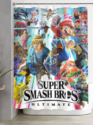 Super Smash Bros Shower Curtain $48.00