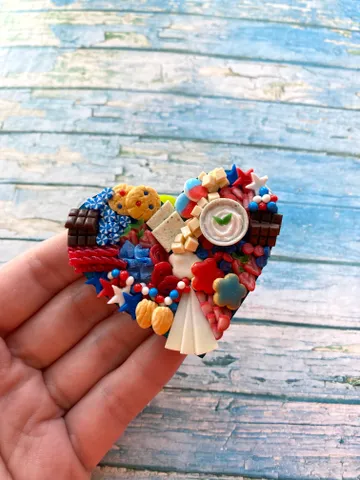 Magnet Miniature 4th July Charcuterie board with polymer clay Souvenir $27.00