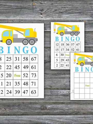 Crane bingo cards,Construction bingo game,Crane Printable bingo cards,60 Bingo Cards,INSTANT DOWNLOAD--374 $3.95