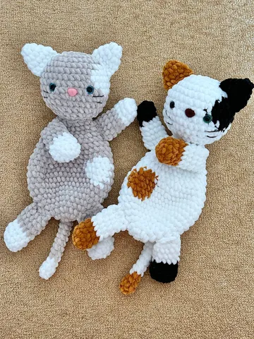 Crochet kitty lovey pattern Amigurumi cat snuggler pattern Cute kawaii kitten pdf tutorial $4.00