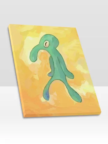 Bold and Brash Squidward Painting Frame Canvas Print, Wall Art Home Decor $24.00