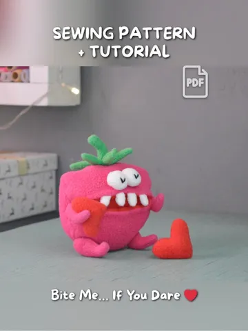 Plush Fleece Toy Pattern – Raspberry Softie PDF Tutorial $11.00