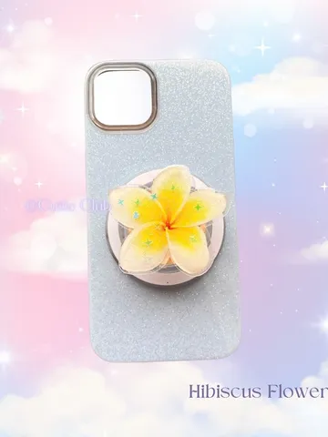 White Plumeria Flower Phone Grip, Elegant Floral Phone Grip, Phone Accessory, Flower Popsocket