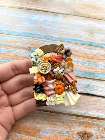 Magnet Miniature Halloween Charcuterie Board with Polymer clay Souvenir $27.00
