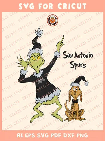 NBA San Antonio Spurs x Grinch Svg Files, Grinch Svg Designs, NBA San Antonio Spurs Team SVG for cricut, Basketball Team Svg Files for Cricut, Png, Dxf, Digital Download